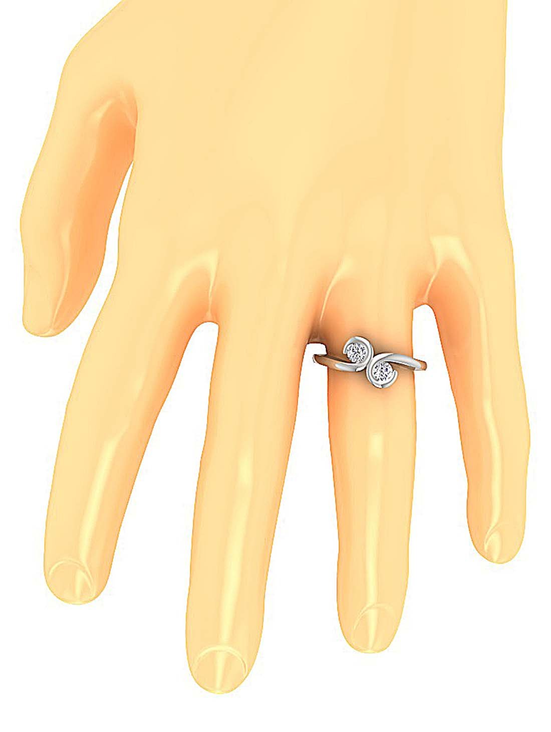 I1 G 0.55 Ct Forever Us Two Stone Solitaire Wedding Ring Genuine Diamond Prong Set 14k Yellow Gold