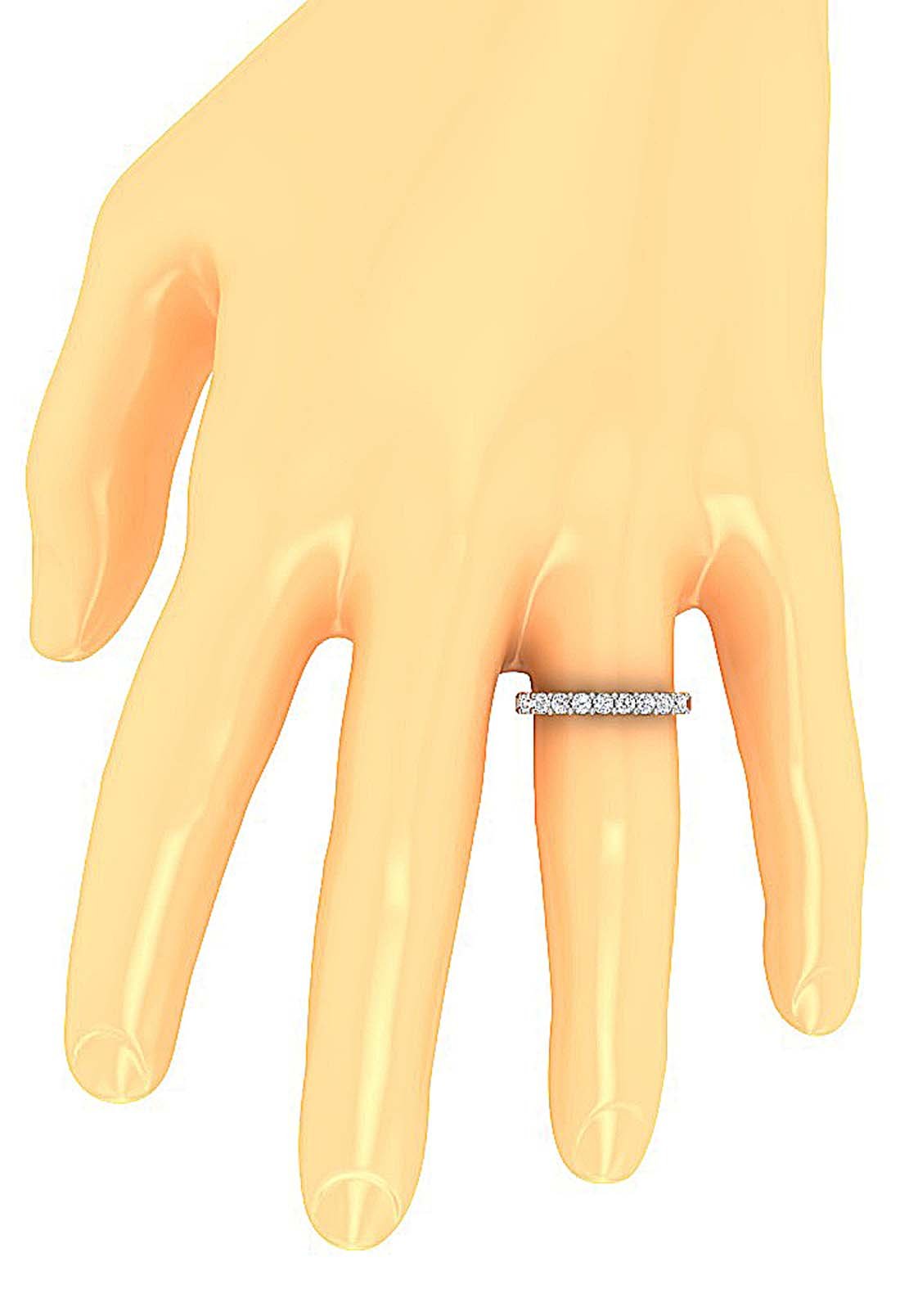 I1 G 0.60 Ct Round Cut Diamond Prong Set 14K Solid Gold Wedding Ring 2.70 MM