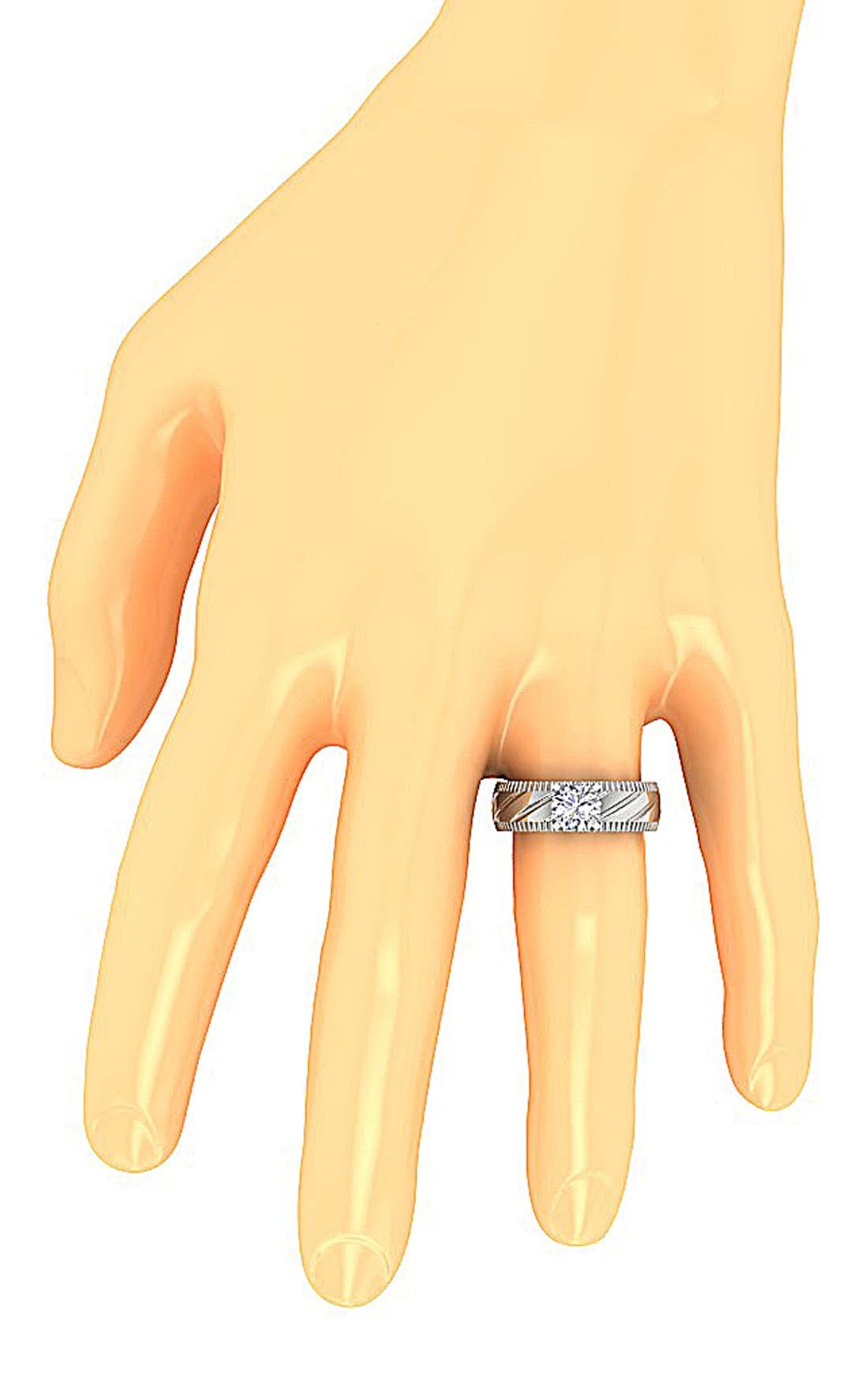 6.50 MM 14K White Gold Solitaire Wedding Ring Genuine Diamond I1 G 1.00 Carat Prong Set