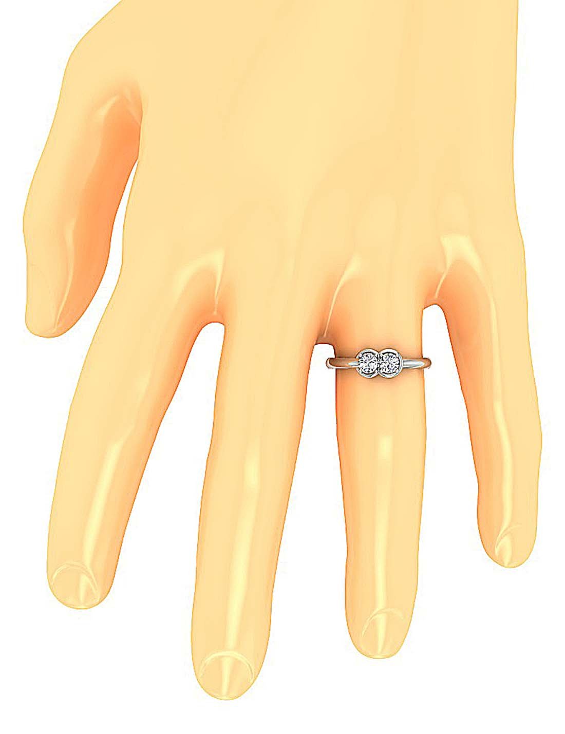 Forever Us Two Stone Solitaire Anniversary Ring Round Diamond I1 G 0.55 Ct Prong Set 6.00 MM