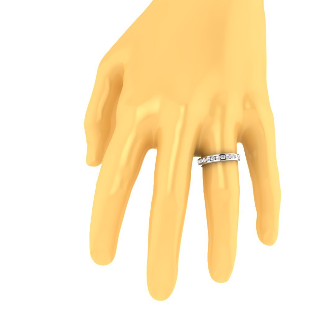 Natural Diamond Designer Fashion Engagement Ring I1 G 0.40 Ct 14K Rose Gold Channel Set