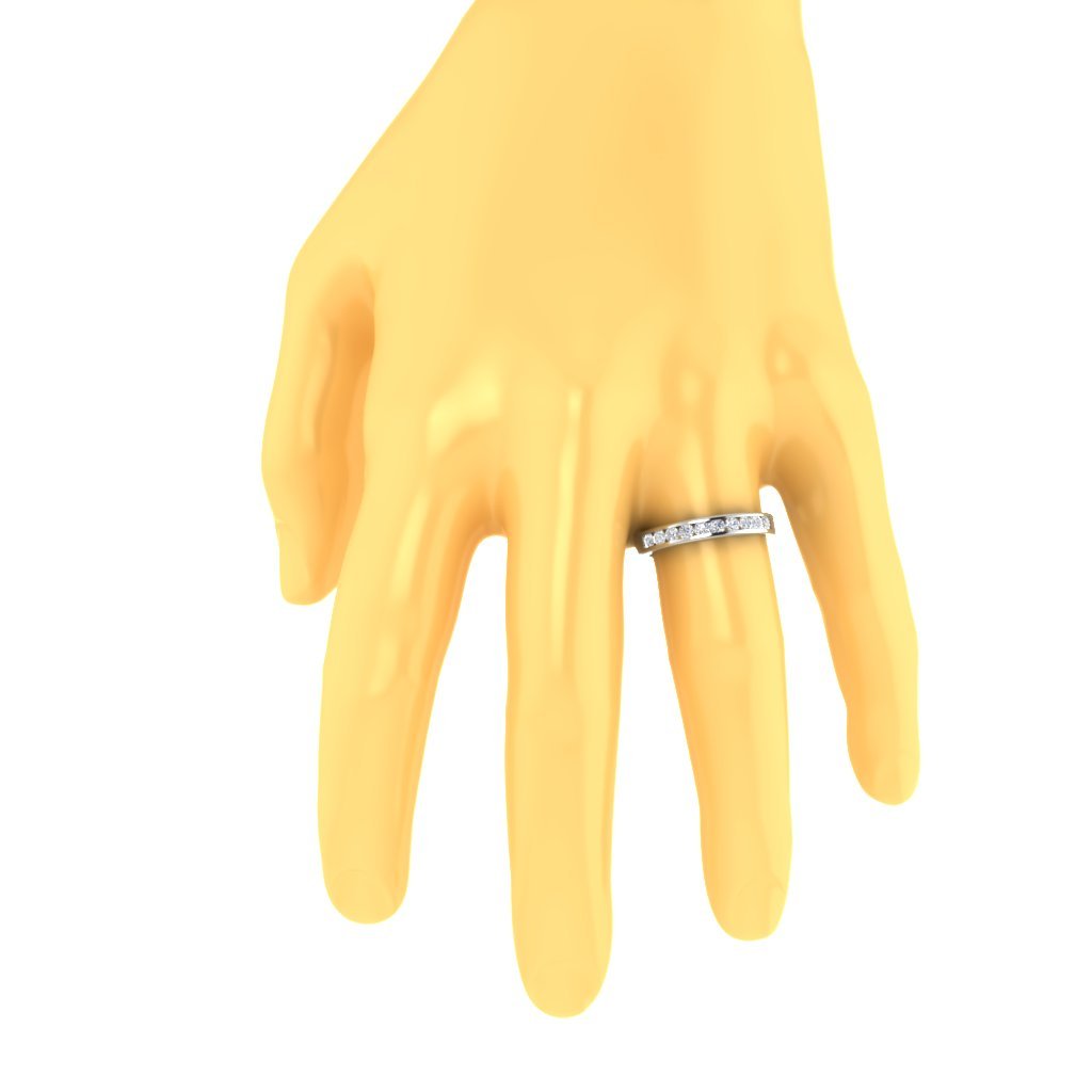 Engagement Fashion Genuine Diamond Ring Channel Set I1 G 0.60 Ct 3.30 MM