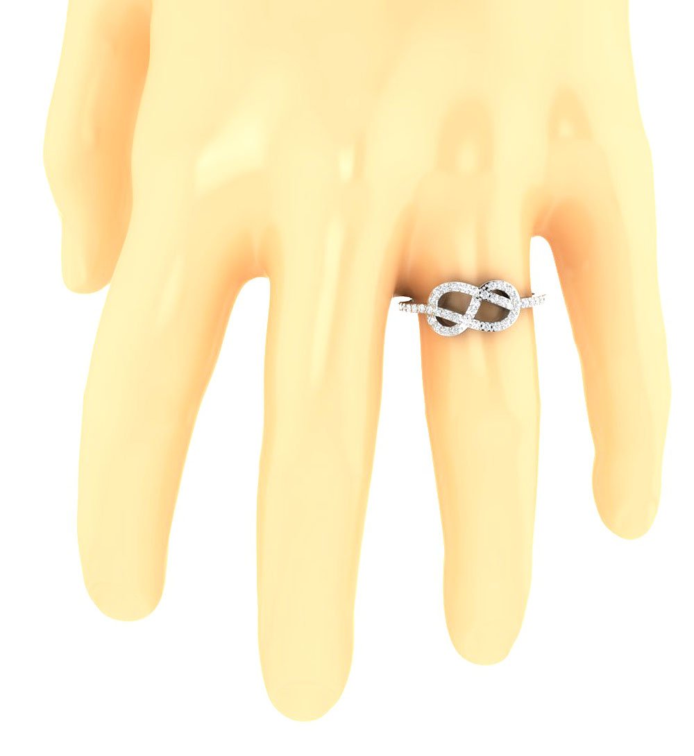 14K Solid Gold Designer Engagement Ring Natural Diamond SI1 G 0.50 Ct Prong Set 7.80 MM