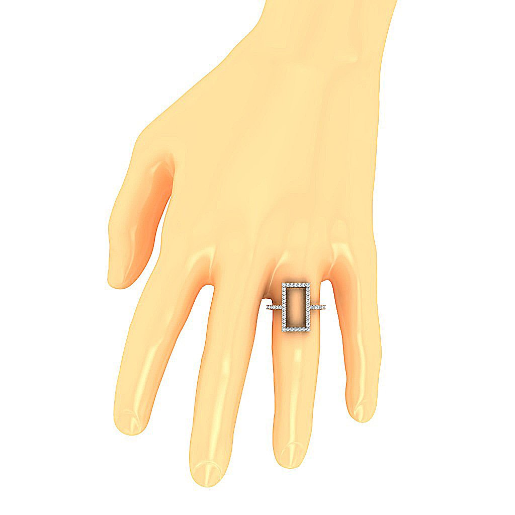 Natural Diamond Designer Fashion Engagement Ring I1 G 0.55 Ct 14k White Gold Prong Set