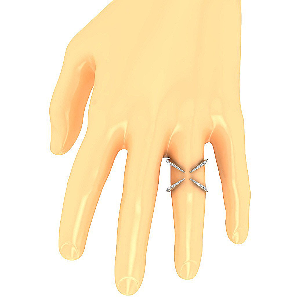 16.90 MM Designer Engagement Ring Natural Diamond I1 G 0.50 Ct 14K White Gold Prong Set