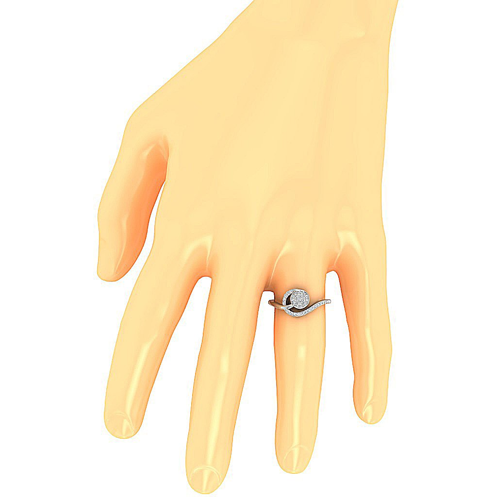 Engagement Genuine Diamond Ring SI1 G 0.30 Ct Round Cut Prong Set 9.30 MM