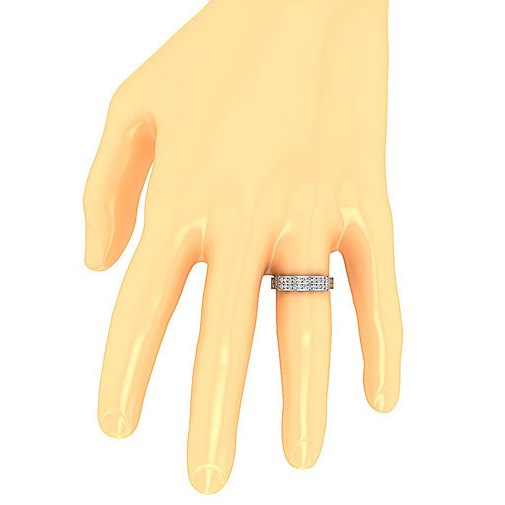 Round Diamond I1 G 0.50 Ct Anniversary Ring Prong Channel Set 14k Yellow Gold 5.20 MM