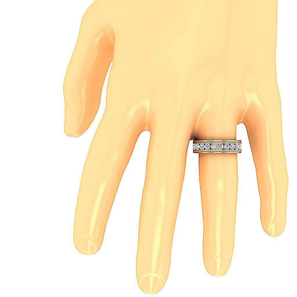 Wedding Ring I1 G 1.00 Ct Genuine Diamond 14K White Gold Channel Set