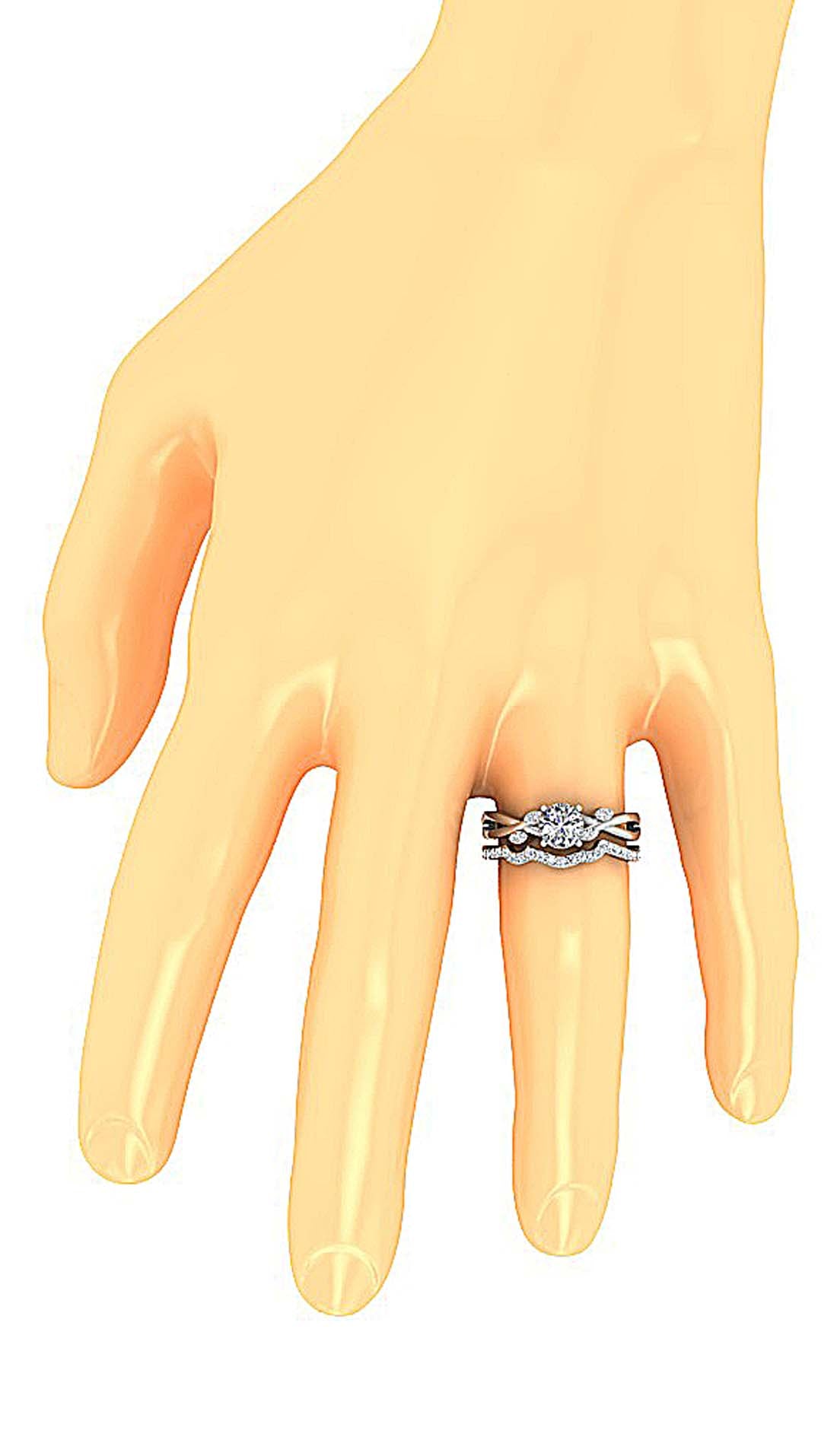 The Kingston 14k Gold Unique Bridal Wedding Ring Set