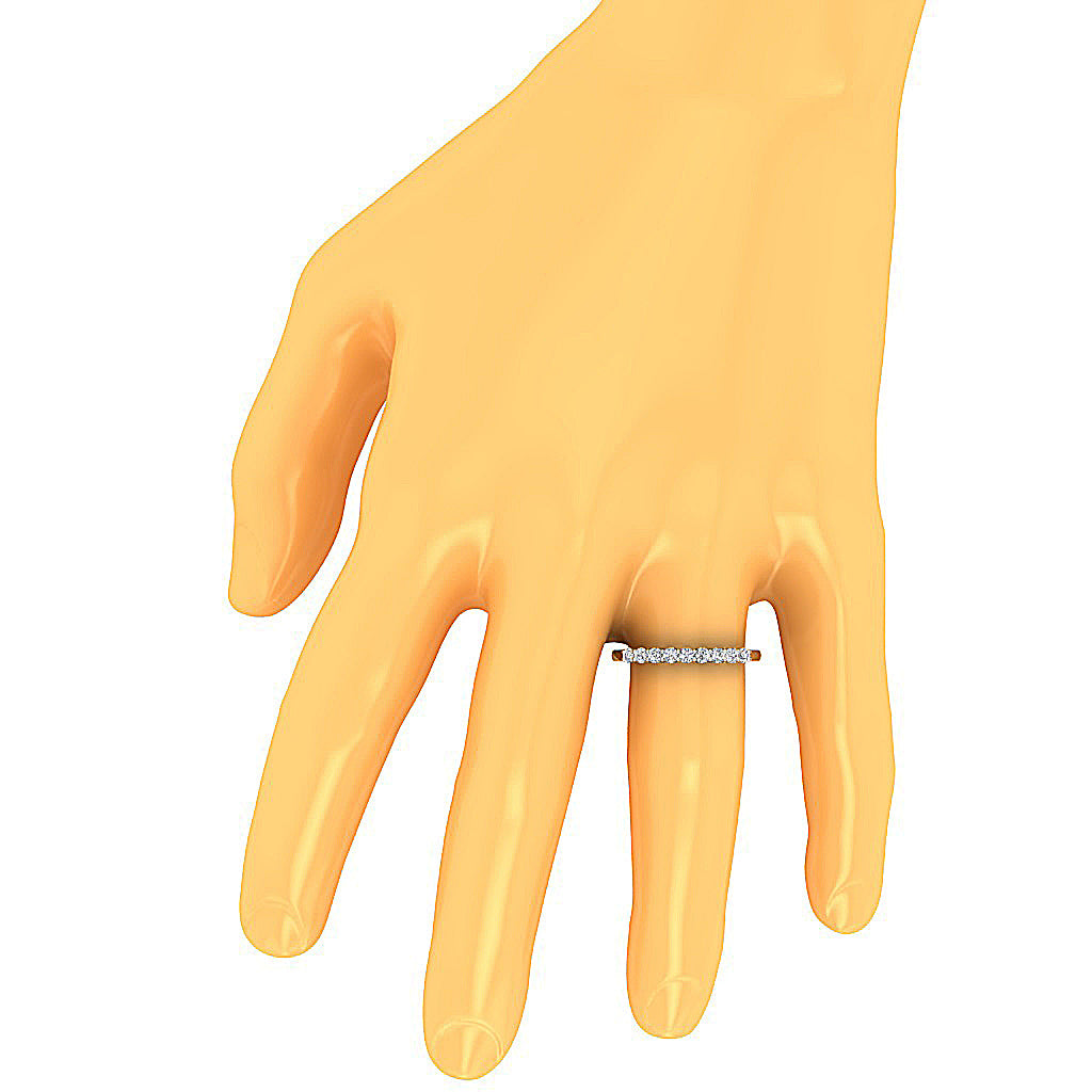 14K White Gold Genuine Diamond Wedding Ring I1 G 0.60 Ct Prong Set