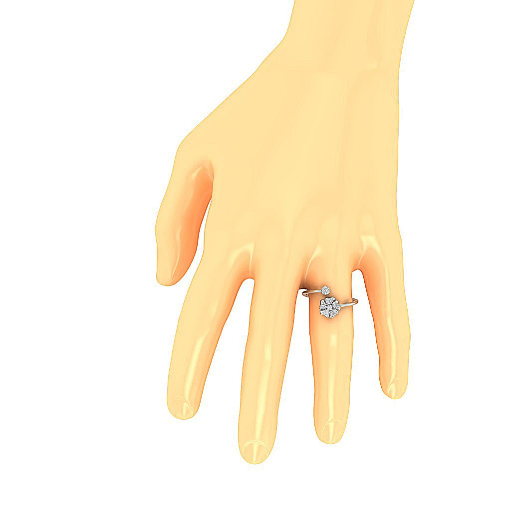 Open Flower Design Prong Set Wedding Ring I1 G 0.30 Ct 14k White Yellow Rose Gold