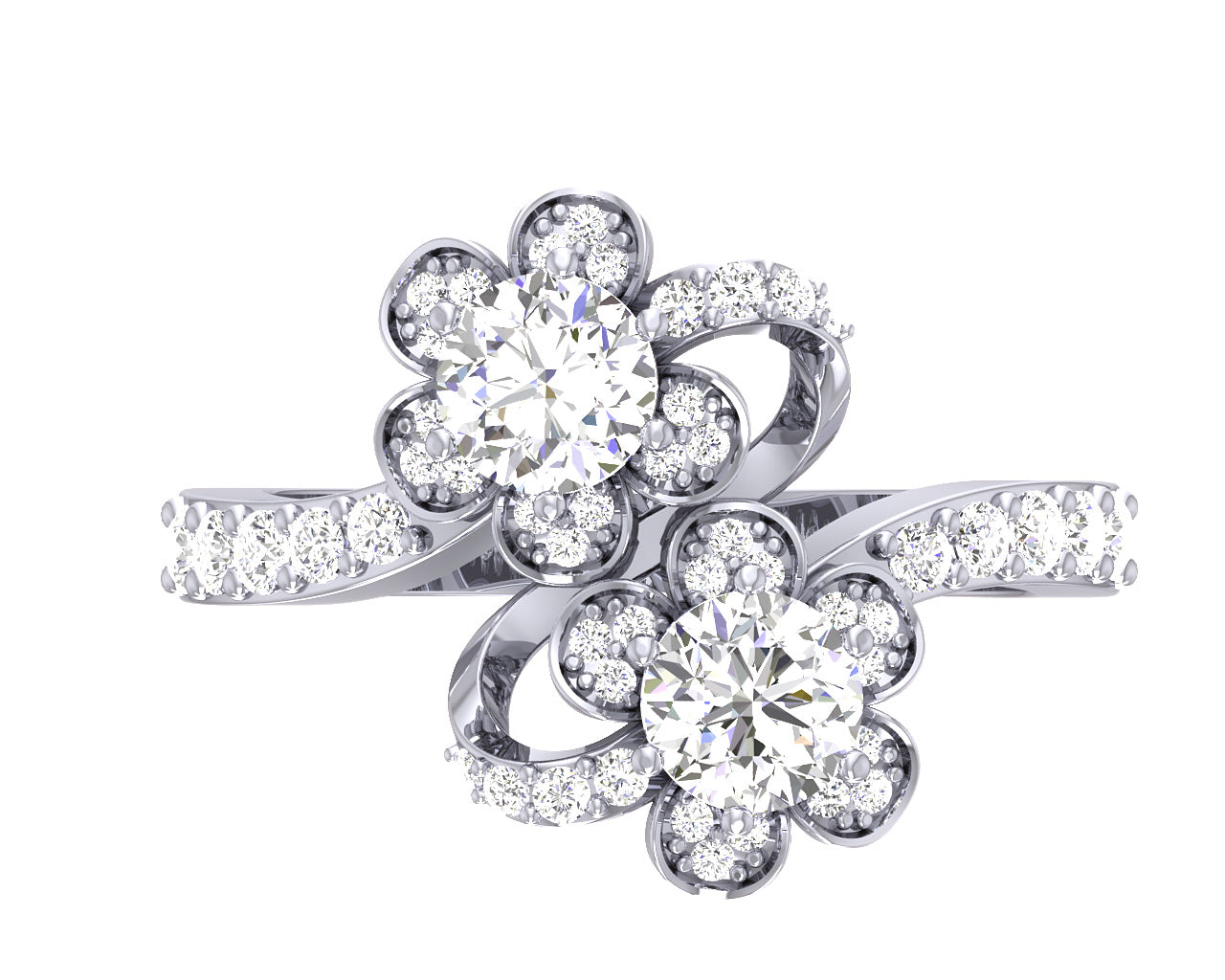 Forever Us Two Stone Diamond Engagement Ring For Women SI1 G 1.50 Carat 14K Solid Gold