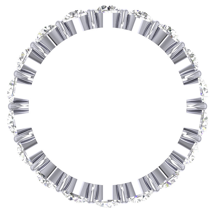 14K gold Eternity Ring Round Cut Diamond SI1 G 3.00 Carat Prong Set