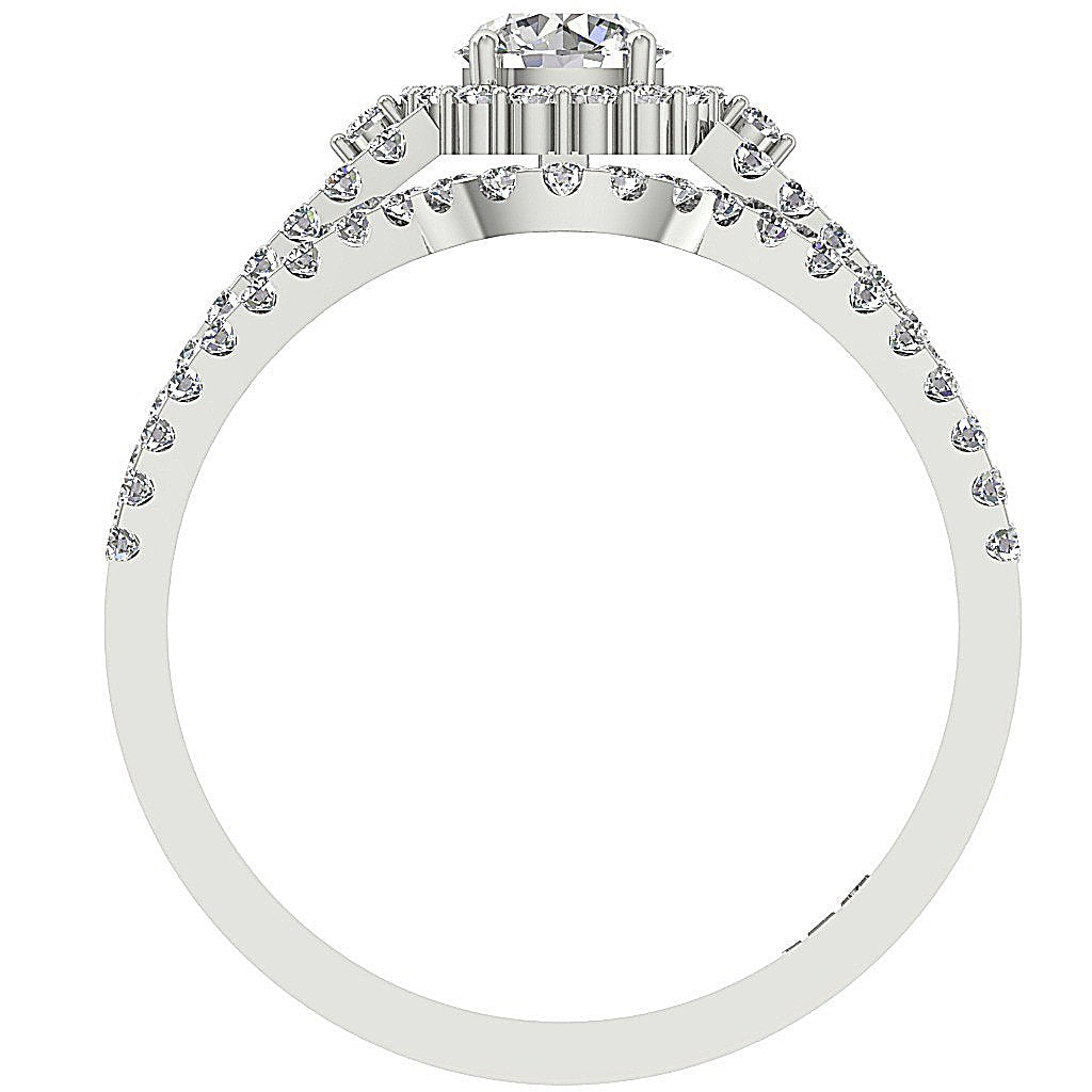 FrontView14kSolidGoldHaloBridalRingSet