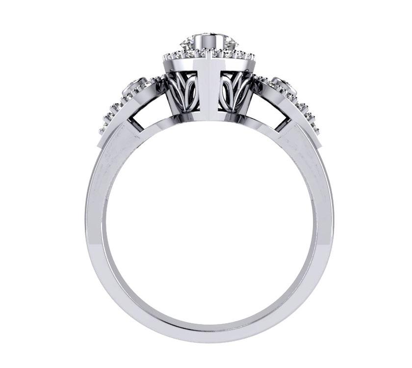 Designer Engagement Ring 14k Solid Gold Natural Diamond SI1 G 1.00 Carat