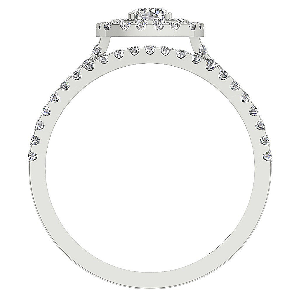 Cushion Double Halo Couple Wedding Ring Set Gold Genuine Diamond SI1 G 1.80 Carat
