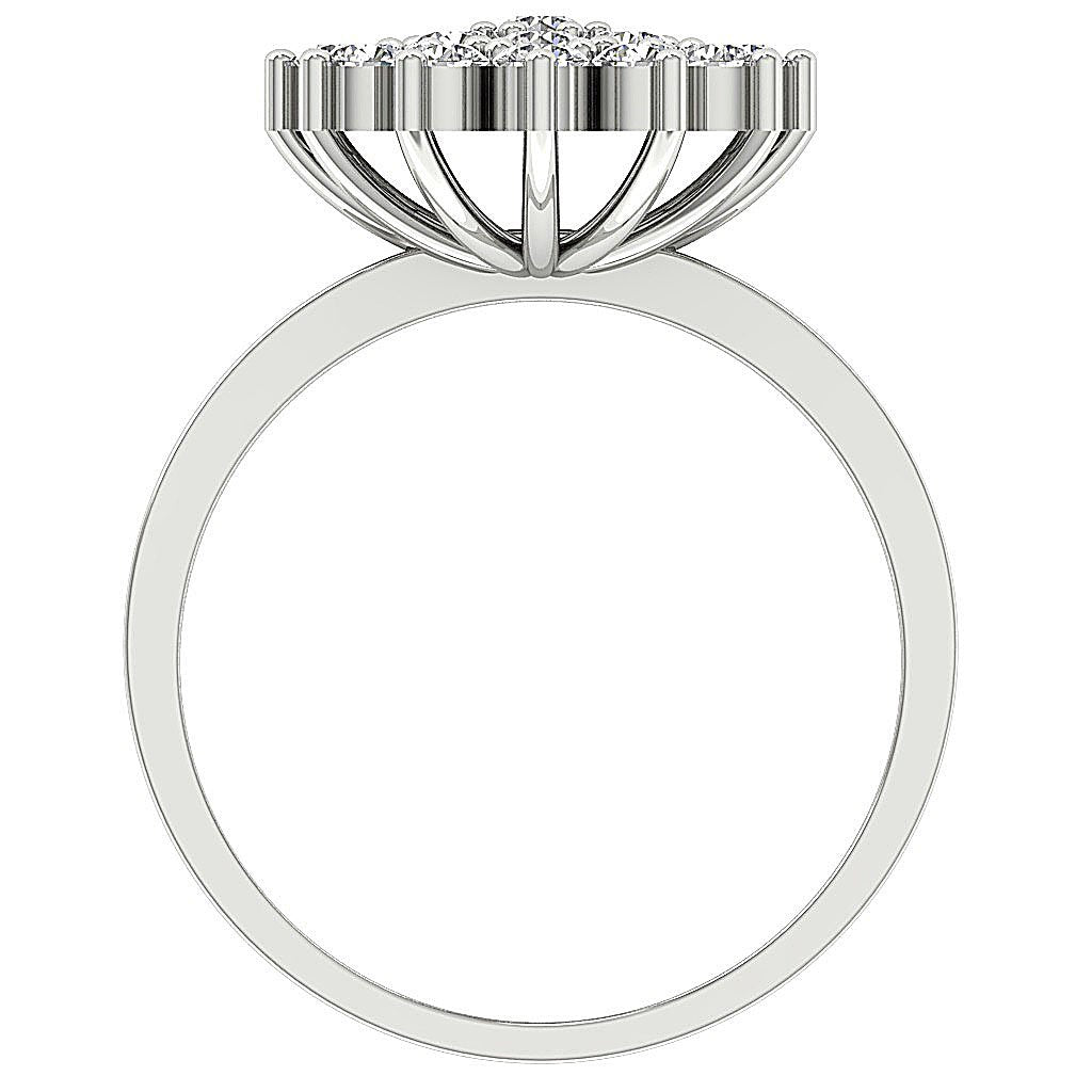 Flower Design 14K Solid Gold Wedding Ring Diamond Ring I1 G 1.35 Ct 14.50MM