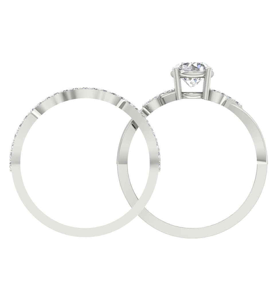 The Kingston 14k Gold Unique Bridal Wedding Ring Set