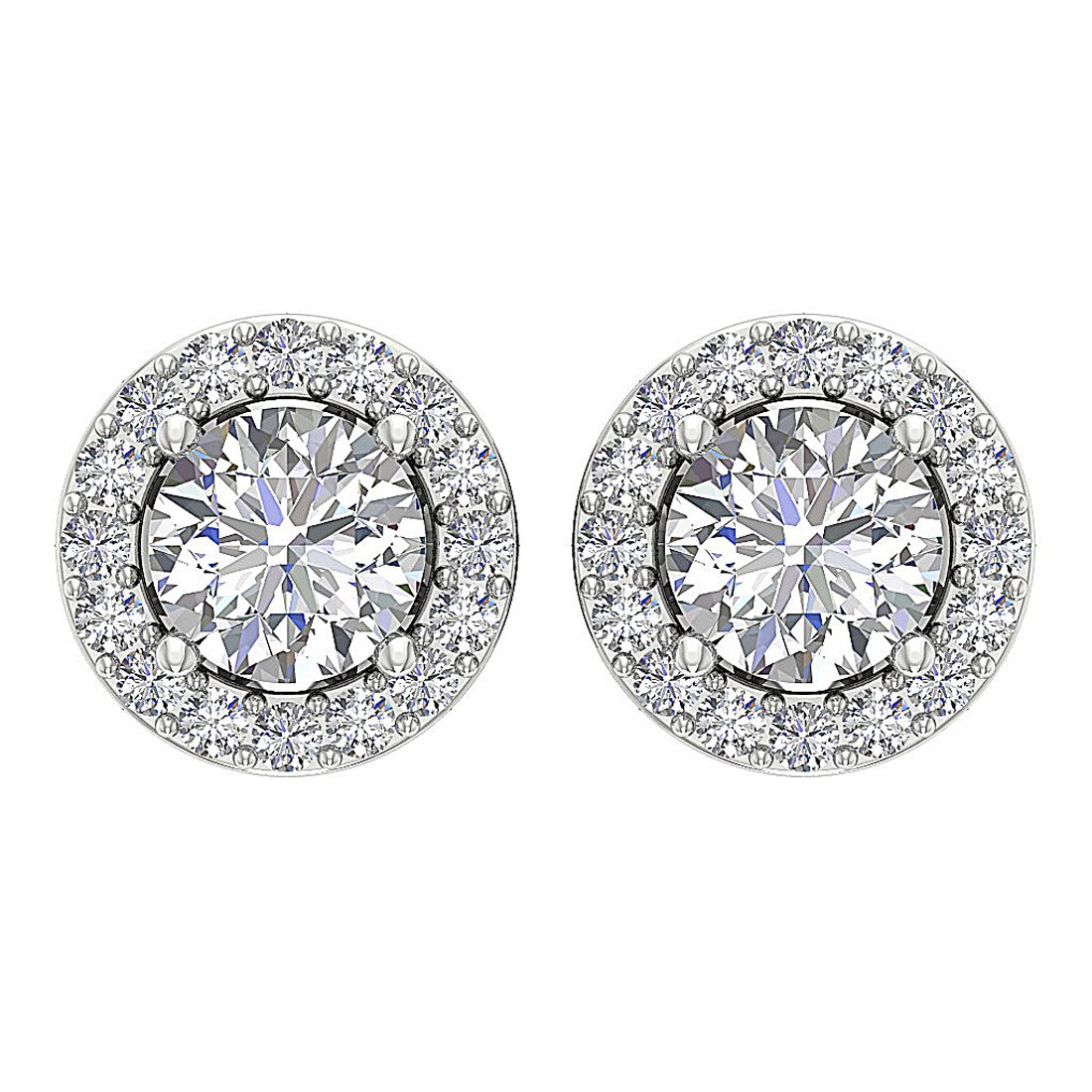 14k Solid Gold Genuine Diamonds I1 G 2.11 Ct Removable Jacket Studs Earrings Set