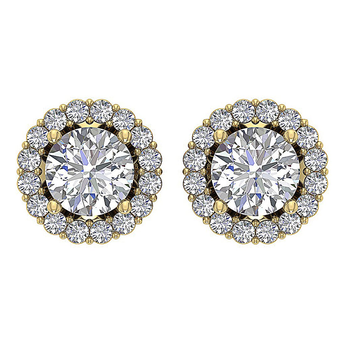 14k Solid Gold Genuine Diamond SI1/I1 G 2.11 Ct Removable Jacket Studs Earrings