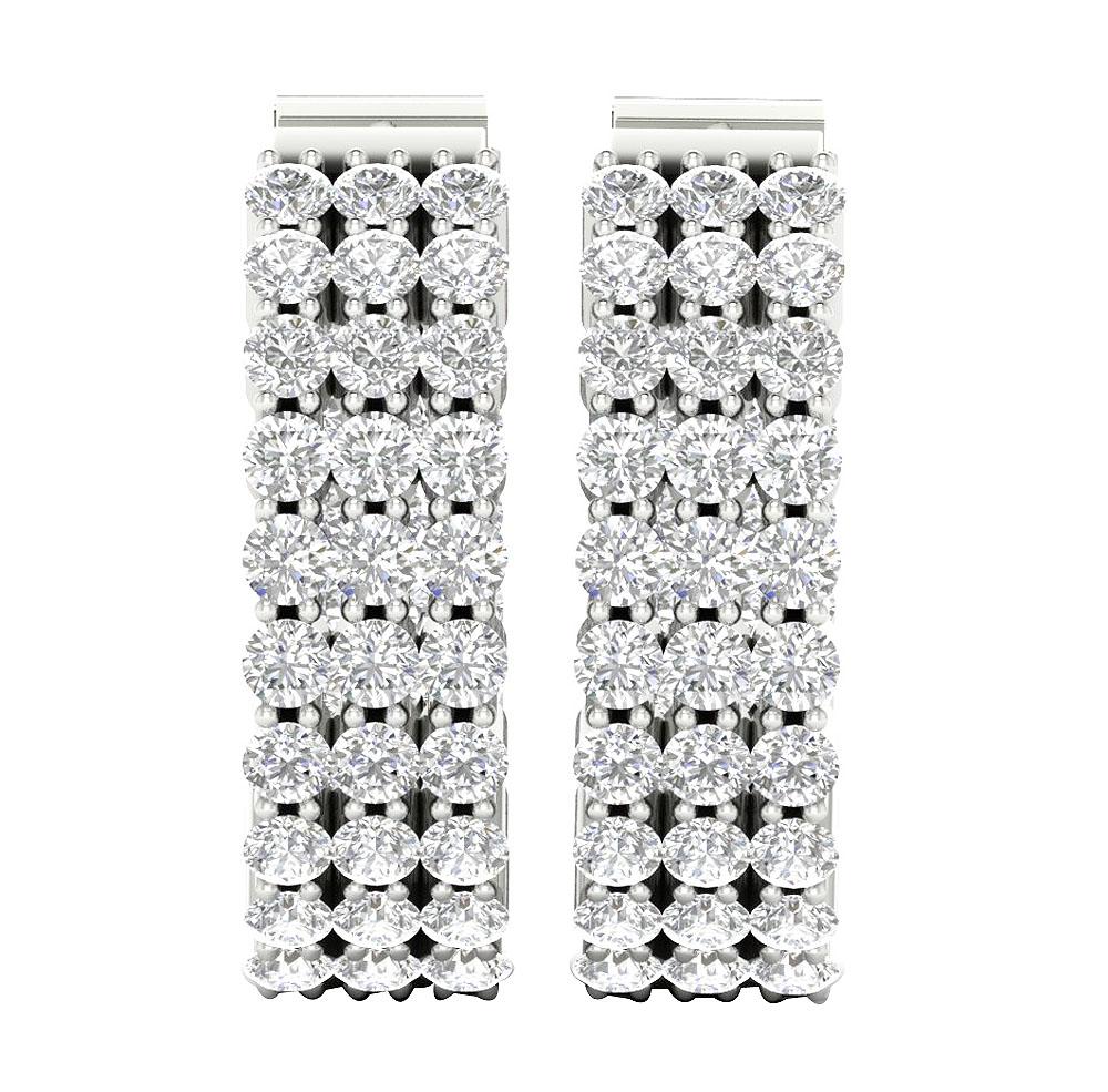 Inside Outside Large Hoop Wedding Earrings Genuine Diamond VVS1/VS1/SI1/I1 2.00 Ct 18k/14k Solid Gold Prong Set