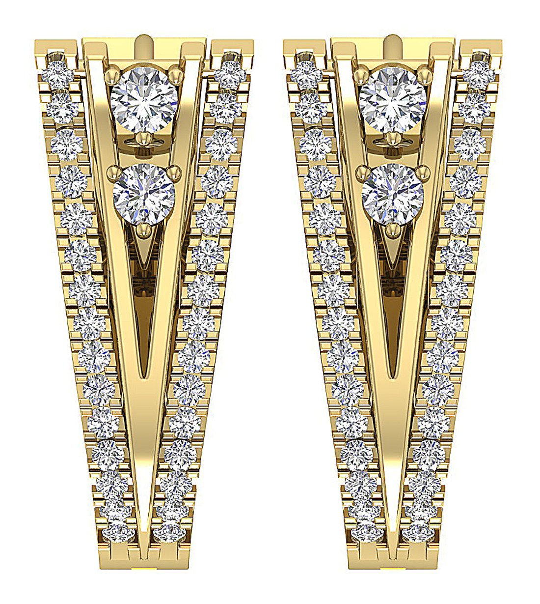 VS1/SI1/I1 G 1.00 Ct Large Hoop Engagement Earrings Natural Diamond 18k/14k White Yellow Rose Gold Prong Set
