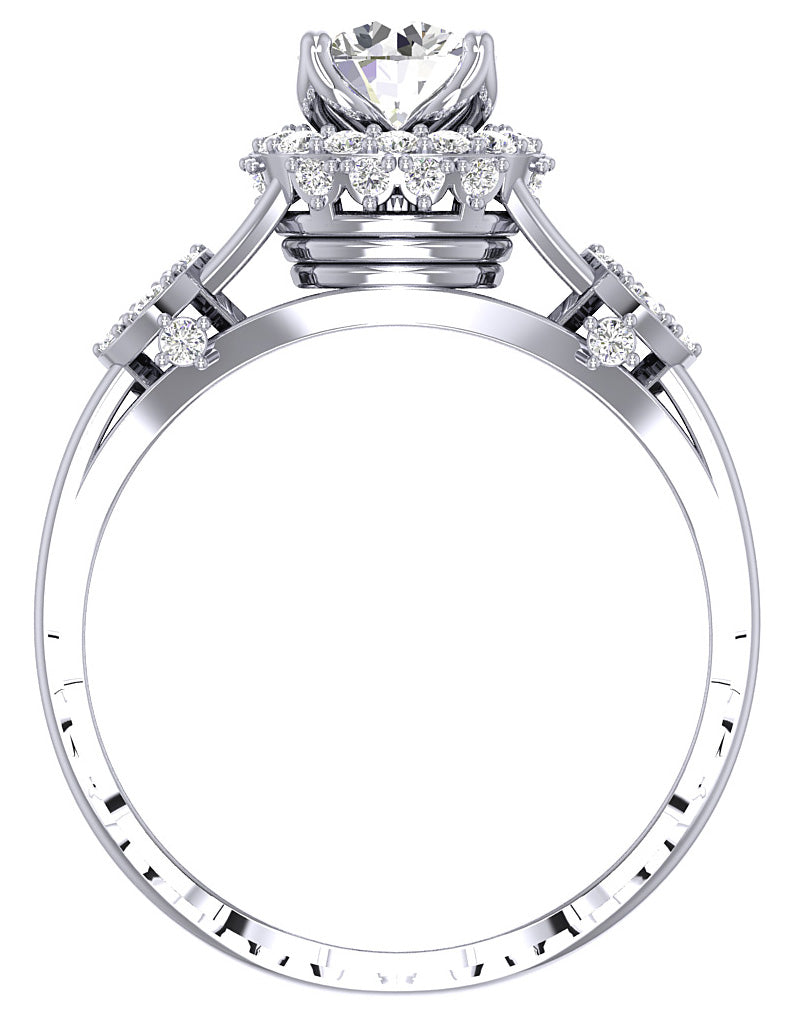SI1 G 1.10 Carat Natural Diamond 14K White Yellow Rose Gold Designer Solitaire Cushion Halo Engagement Ring