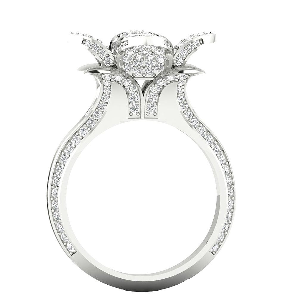 I1 G 2.75 Carat Designer Unique Solitaire Ring Natural Diamond 14k Solid Gold