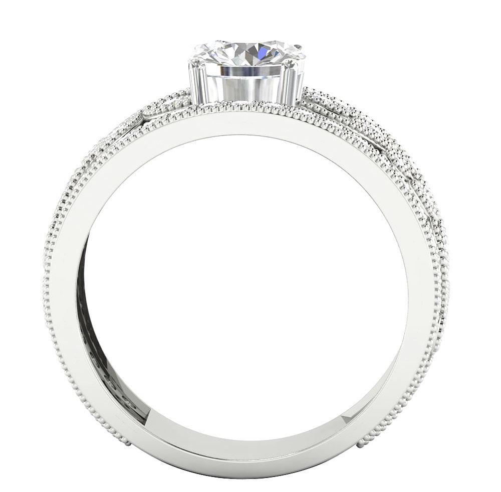 14k Solid Gold Genuine Diamond SI1 G 2.10 Carat Designer Engagement Ring