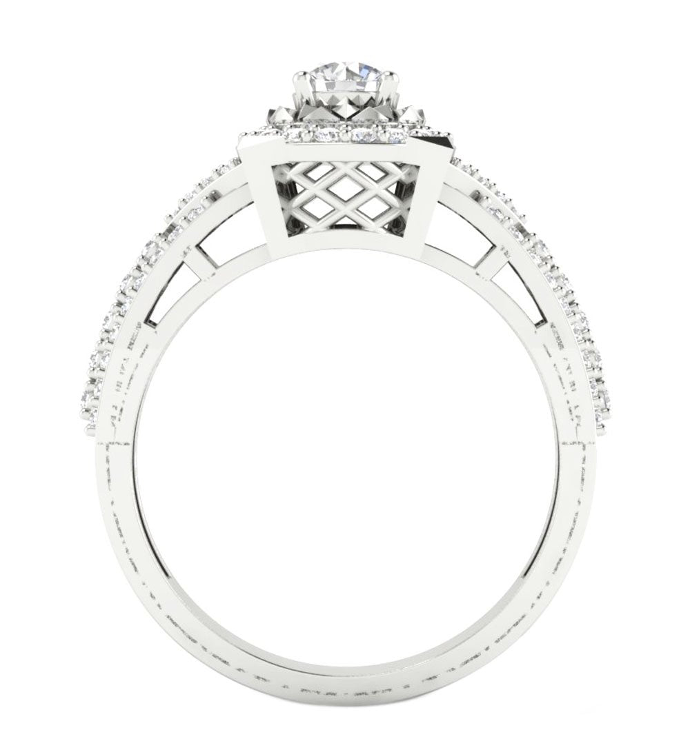 I1 G 1.00 Carat Genuine Diamond Designer Anniversary Ring 14k Solid Gold