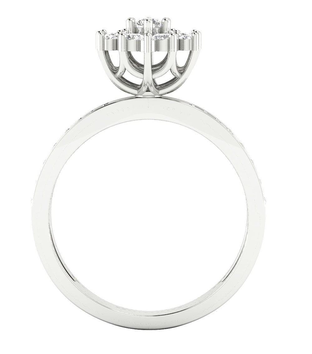Designer Fashion Solitaire Ring SI1 G 0.85 Carat Natural Diamond 14k Gold