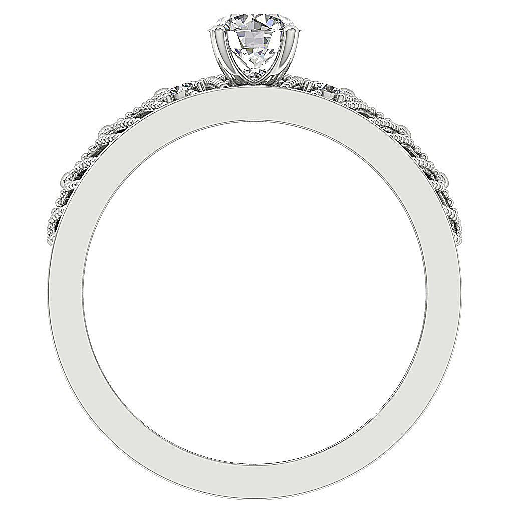 Queen Crown Bridal Anniversary Ring 14K Solid Gold Prong Set SI1 G 1.15 Ct Round Diamond 13.25 MM