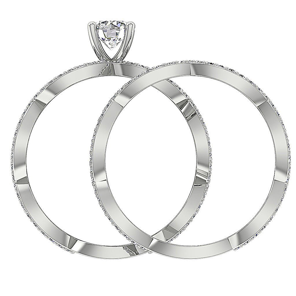 FrontViewDiamondBridalEngagementRingSet