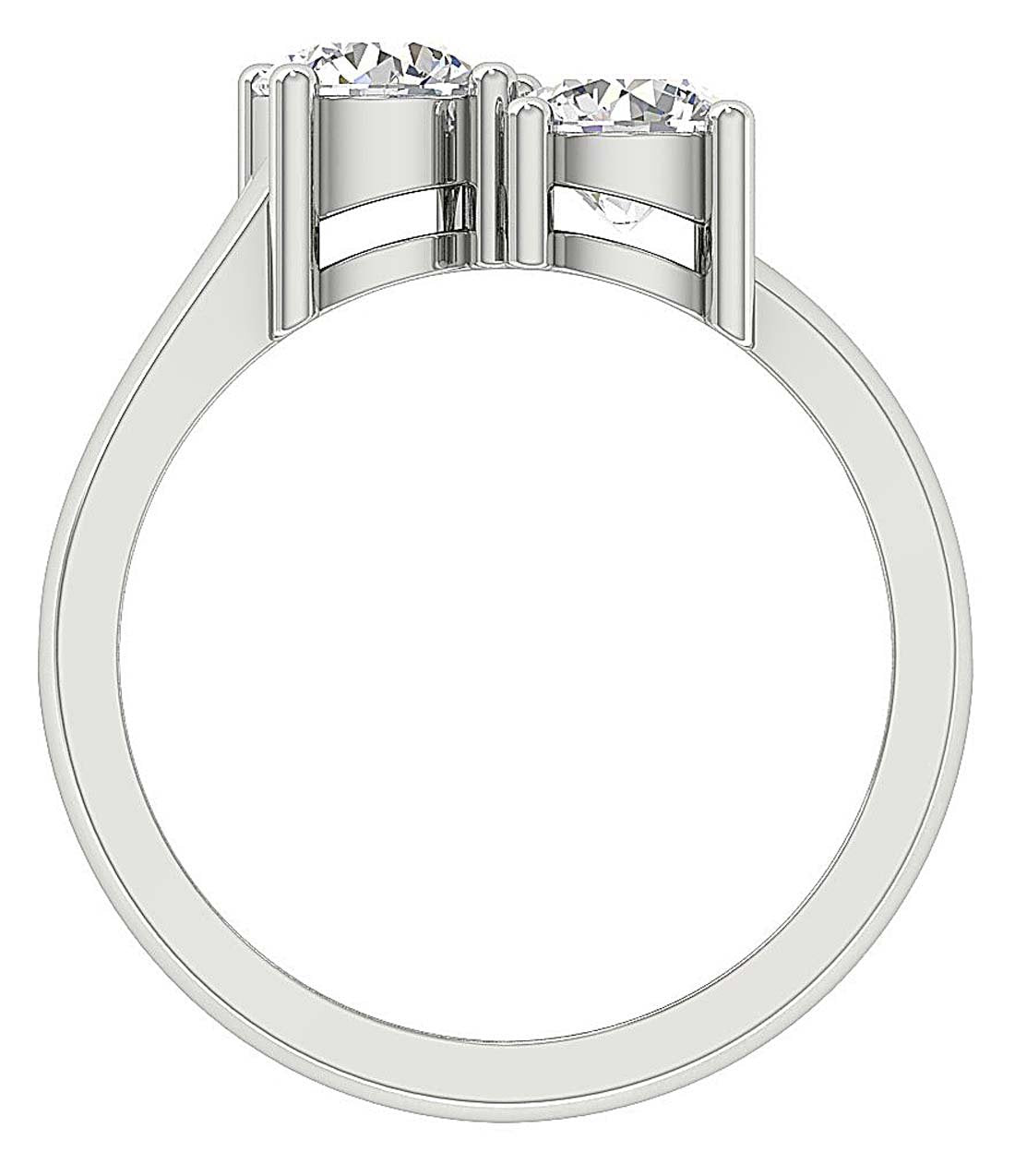 Forever Us Two Stone Solitaire Wedding Ring I1 G 1.60 Ct Genuine Diamond Prong Set 14k Solid Gold