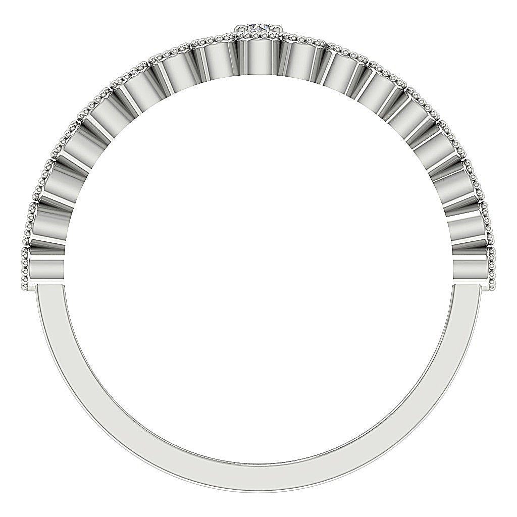 Prong Bezel Set Crown Genuine Diamond Wedding Ring SI1 G 0.35 Ct 14k Solid Gold 10.50MM