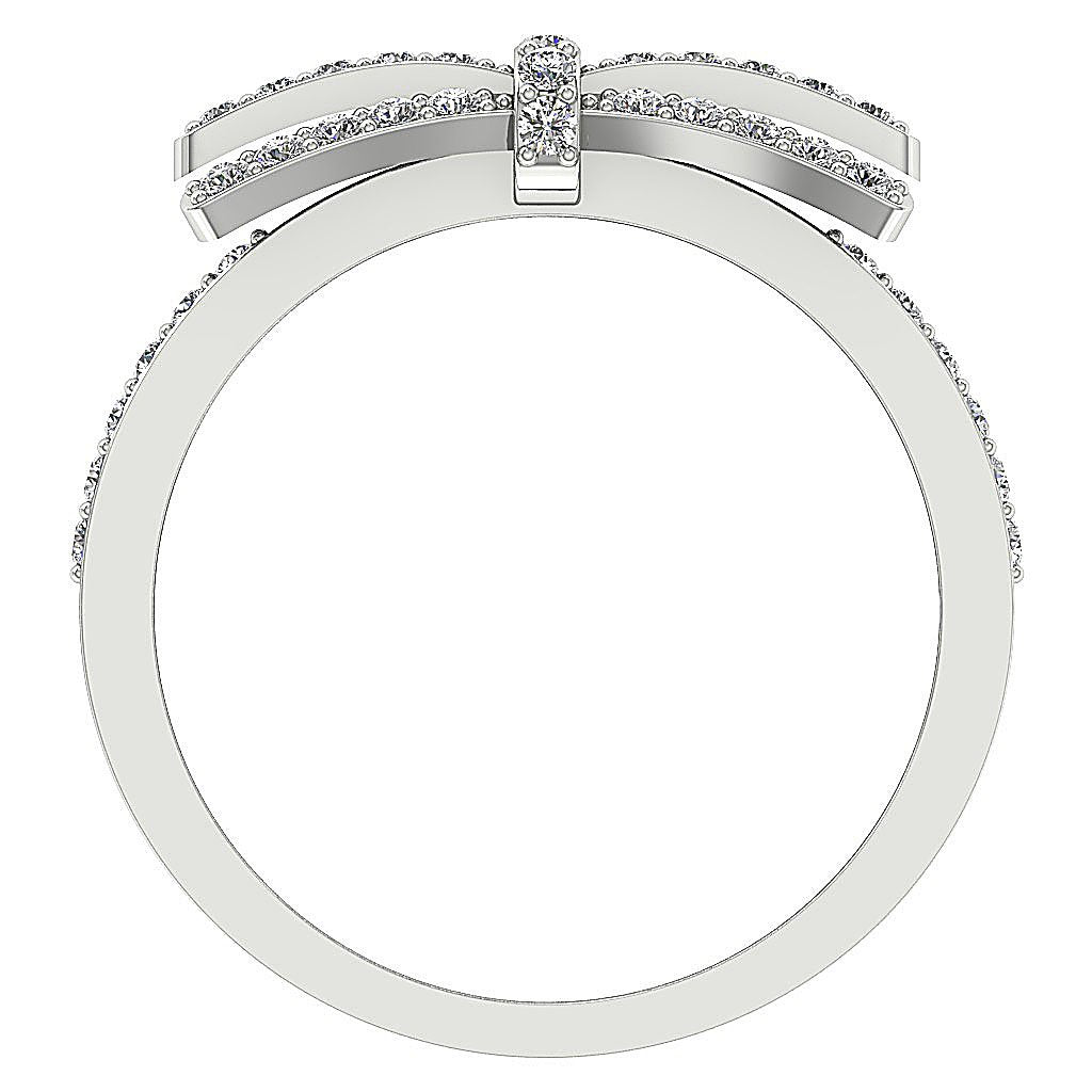 Bow Style 14K Solid Gold Wedding Diamond Ring I1 G 0.60Ct 5.45 MM