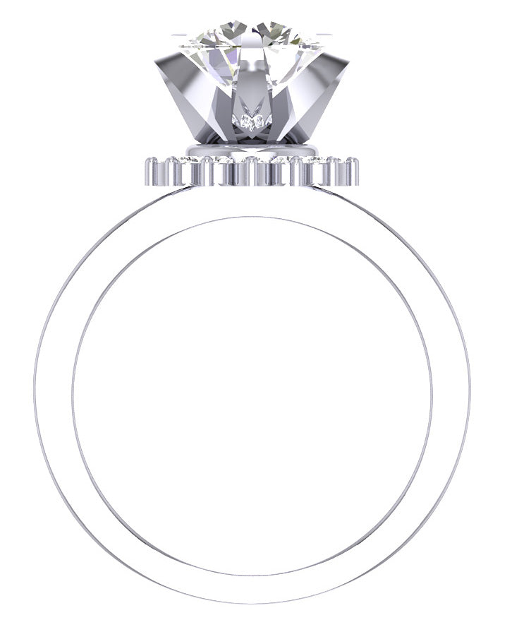Designer Big Solitaire Engagement Ring I1 G 1.80 Carat Round Cut Diamond 14K Rose Gold