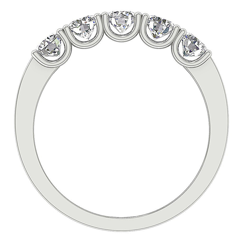 14k White Yellow Rose Gold Natural Diamond I1 G 1.00 Ct Five Stone Engagement Ring Prong Set