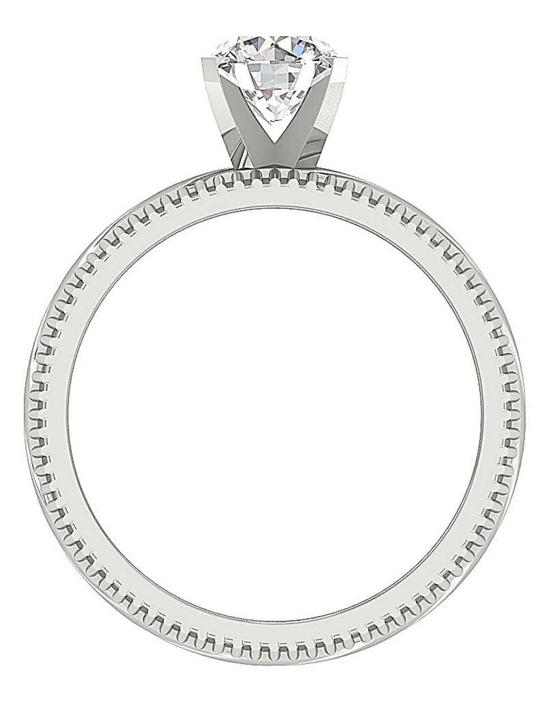 6.50 MM 14K White Gold Solitaire Wedding Ring Genuine Diamond I1 G 1.00 Carat Prong Set