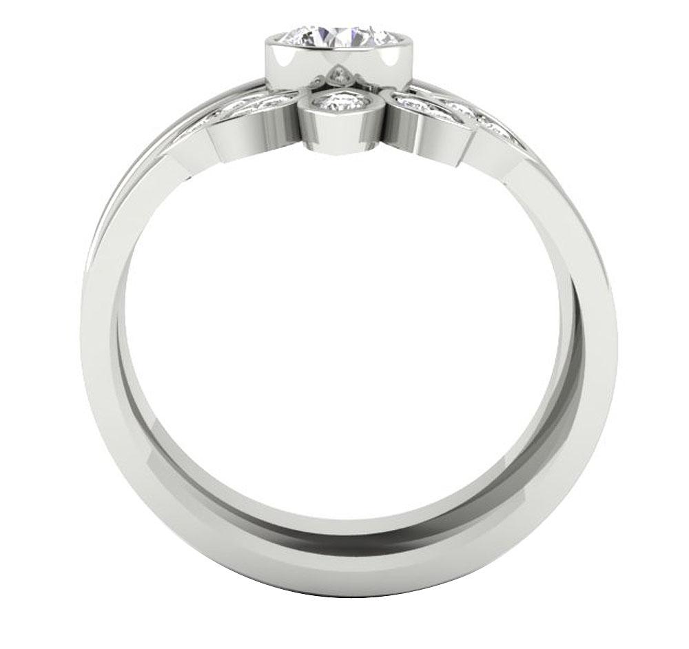 Engagement And Wedding Band Sets SI1 G 0.70 Ct Genuine Diamond 14K Solid Gold