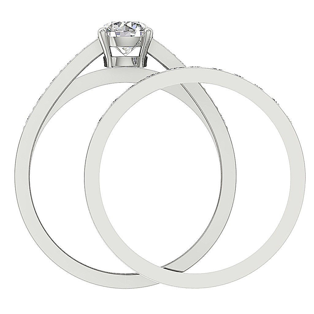 I1 G 1.45 Carat Bridal Wedding Ring Prong Set Genuine Diamond 14K Solid Gold 7.10 MM
