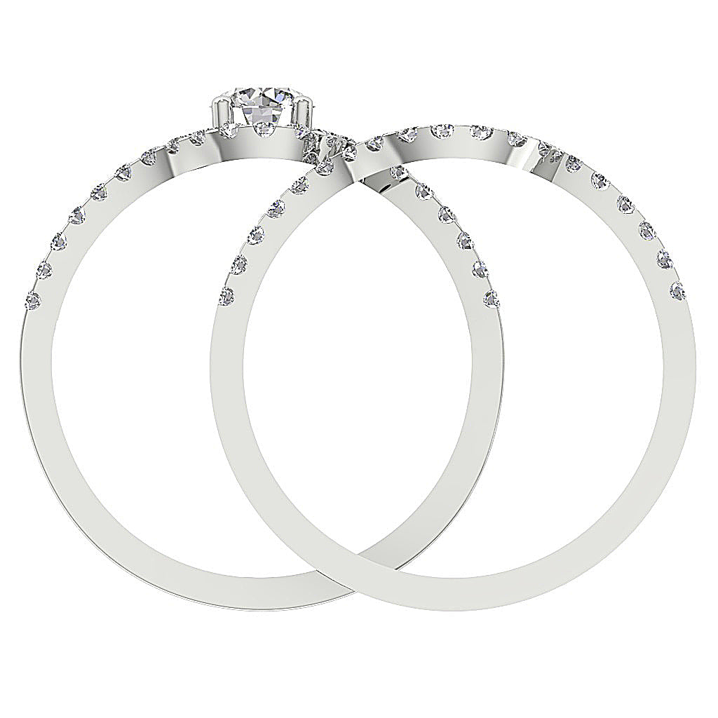 FrontViewGenuineDiamondBridalRingProngSet
