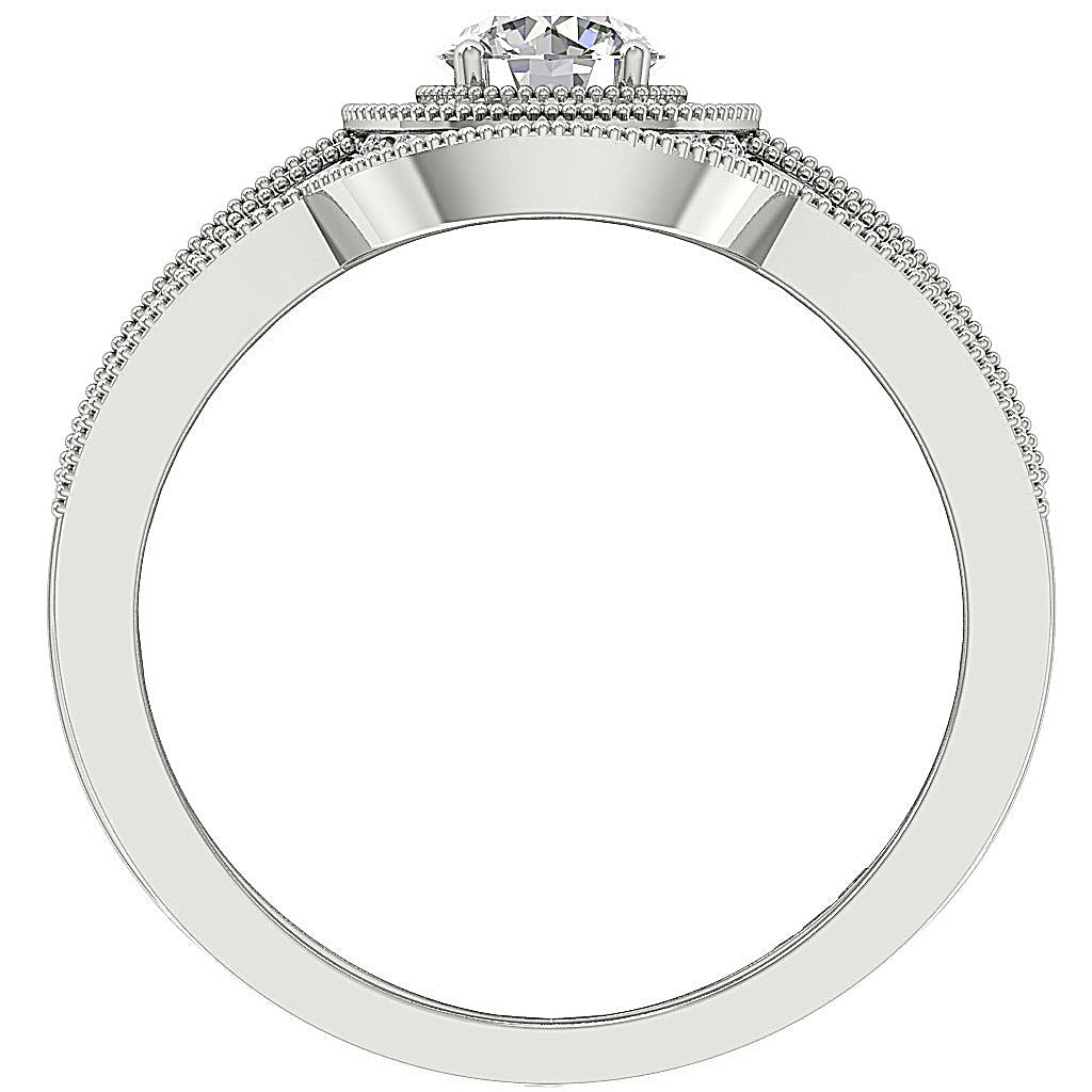 FrontViewGenuineDiamondBridalRingPaveSet