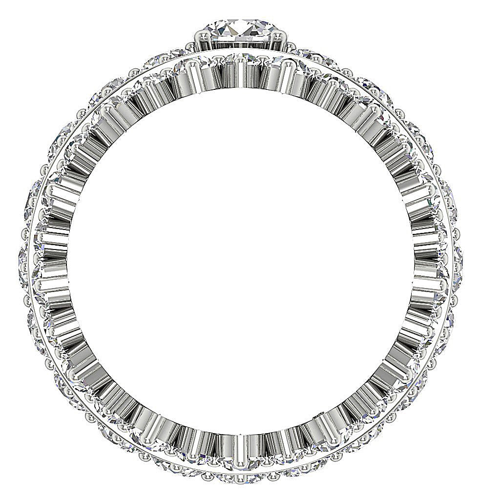 Bridal Anniversary Ring Prong Set I1 G 4.25 Ct Round Diamond 8.40 MM 14K Solid Gold