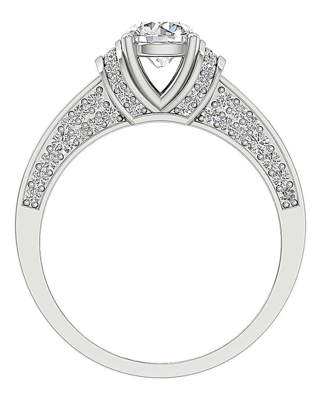 Designer Wedding Natural Diamond Ring 14K Solid Gold Round Cut SI1 G 1.75 Carat