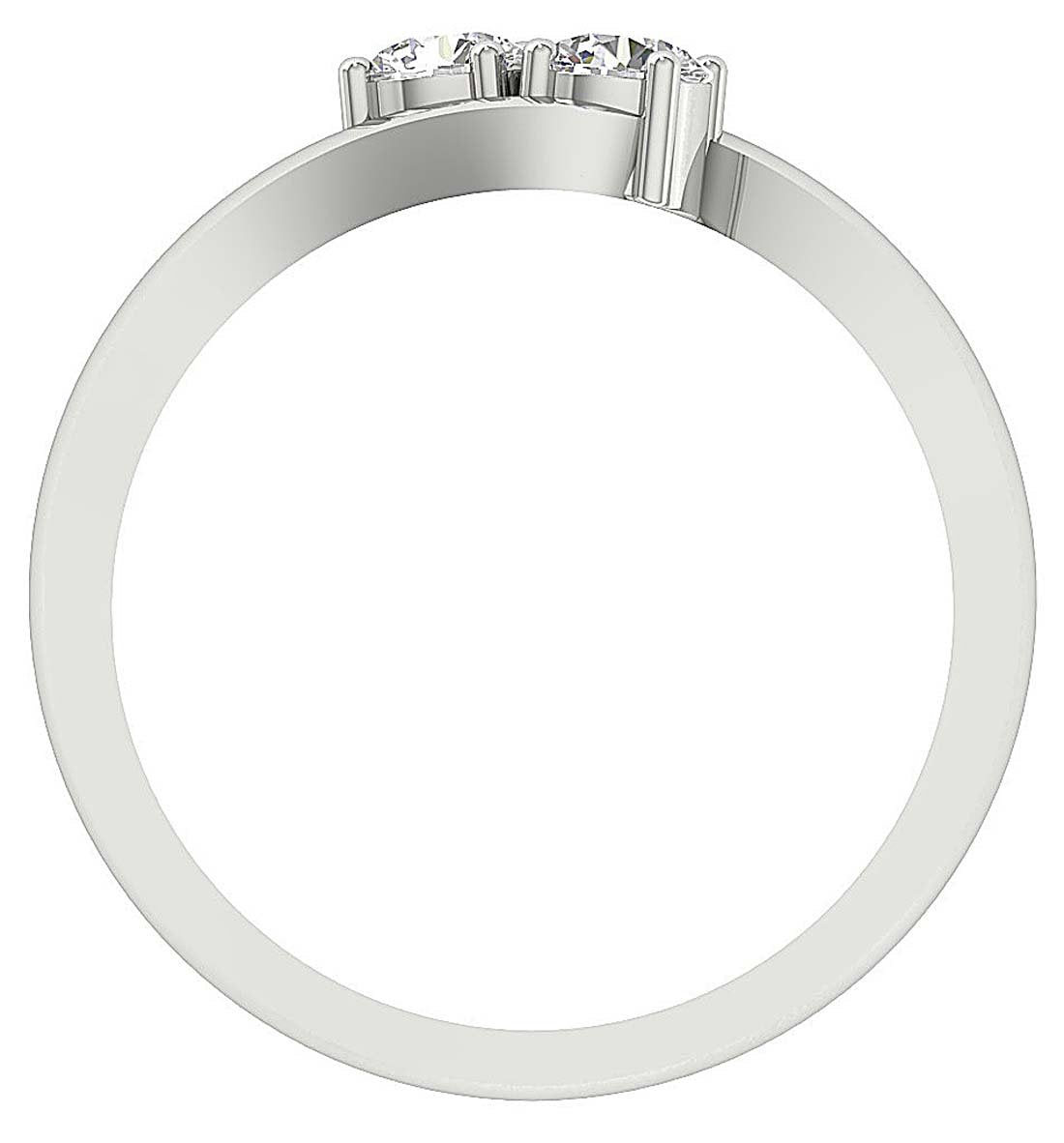 Natural Diamond Forever Us Two Stone Solitaire Engagement Ring I1 G 0.55 Ct Prong Set 14k White Gold