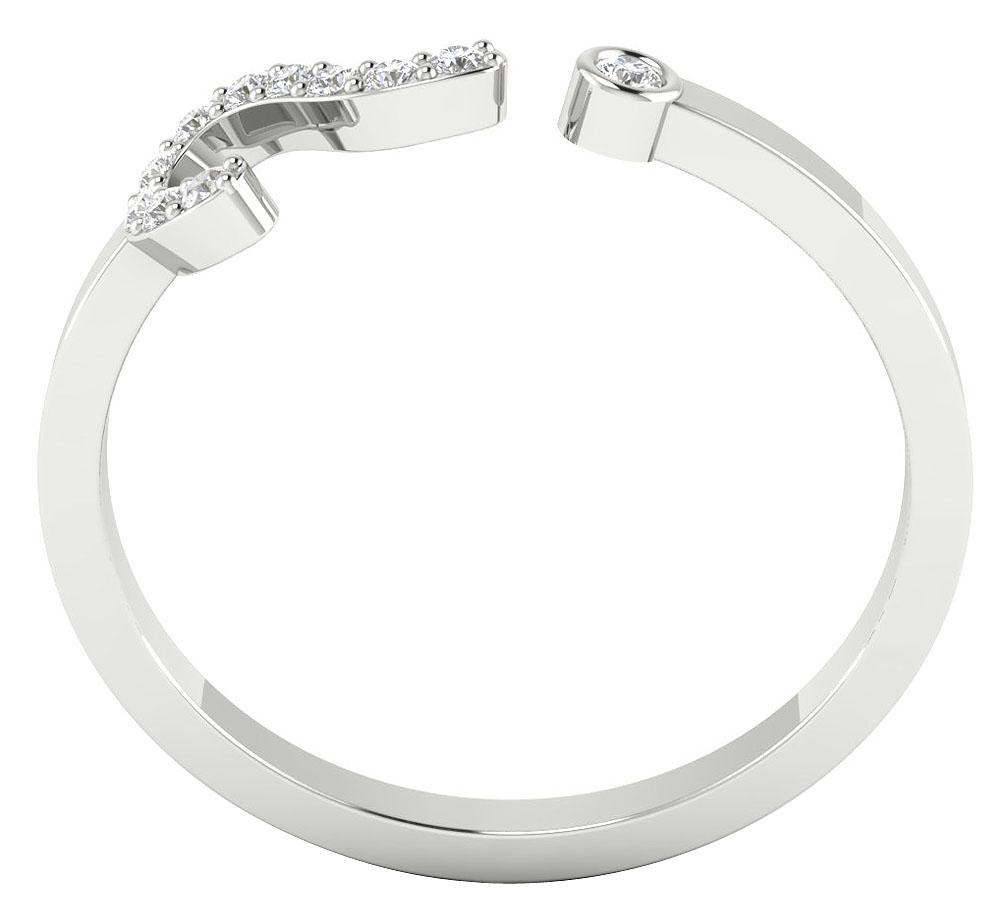 Genuine Diamond Ring 14K Solid Gold Prong & Bezel Set SI1 G 0.15 Ct 5.95 MM