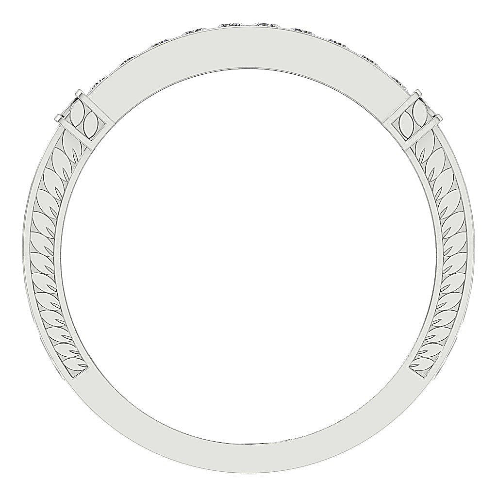 Round Diamond I1 G 0.50 Ct Anniversary Ring Prong Channel Set 14k Yellow Gold 5.20 MM