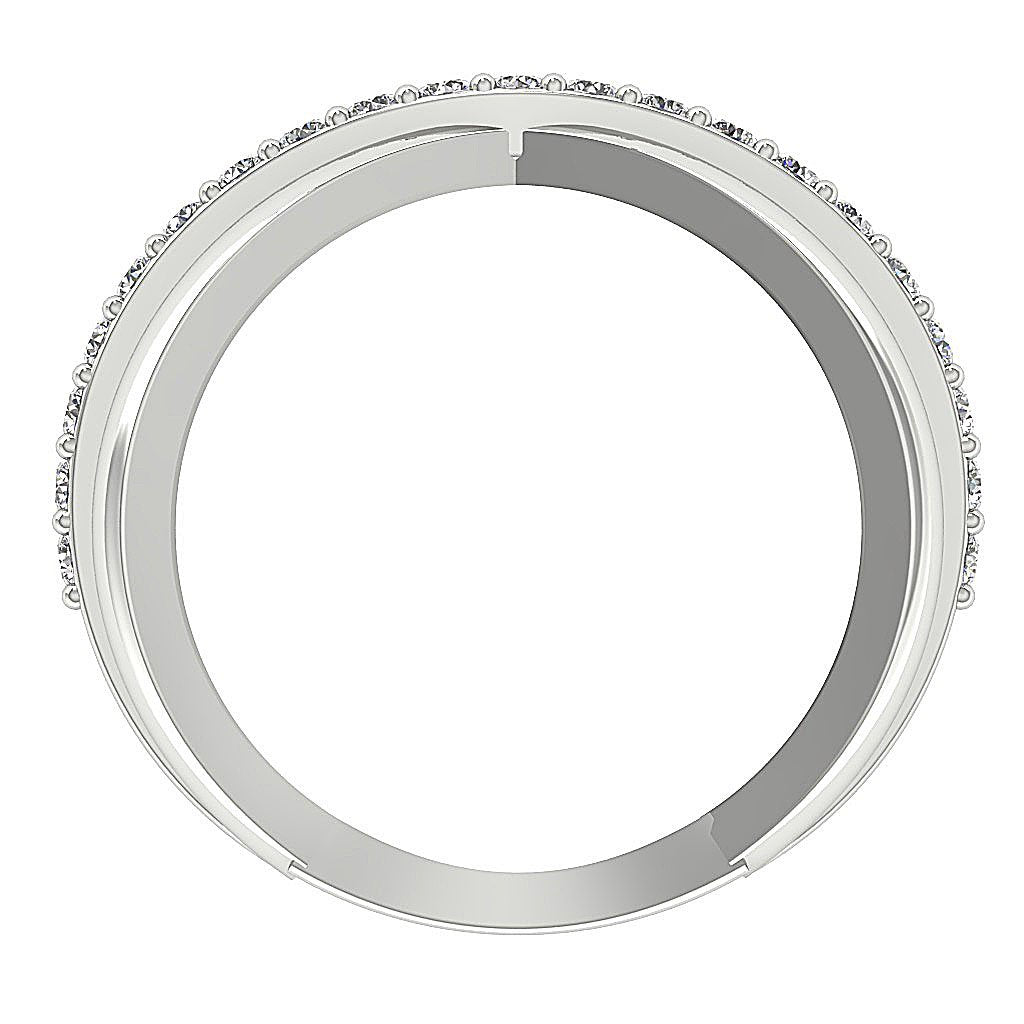 Genuine Diamond I1 G 0.50 Ct Designer Right Hand Wedding Ring 14k Rose Gold Prong Set