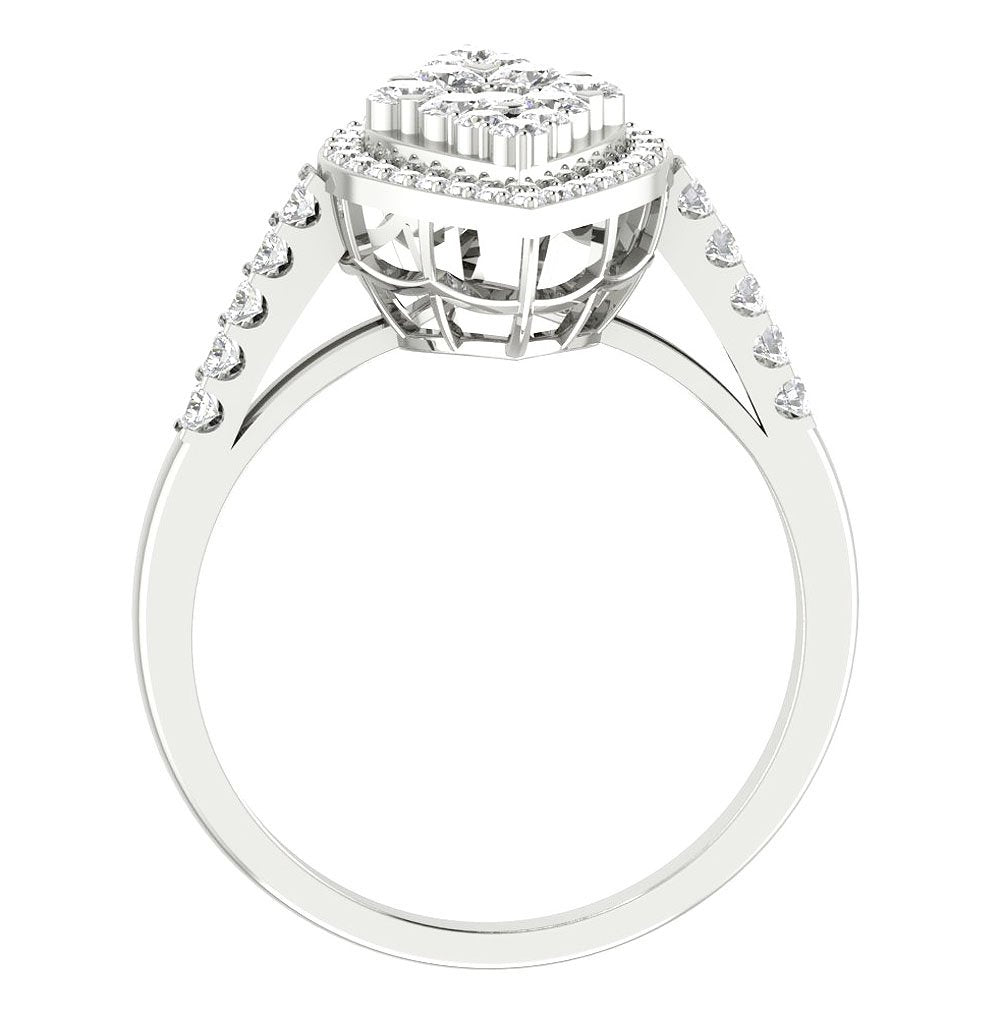 14k Solid Gold Genuine Diamond I1 G 1.20 Ct Unique Fashion Engagement Ring